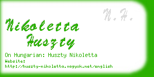 nikoletta huszty business card